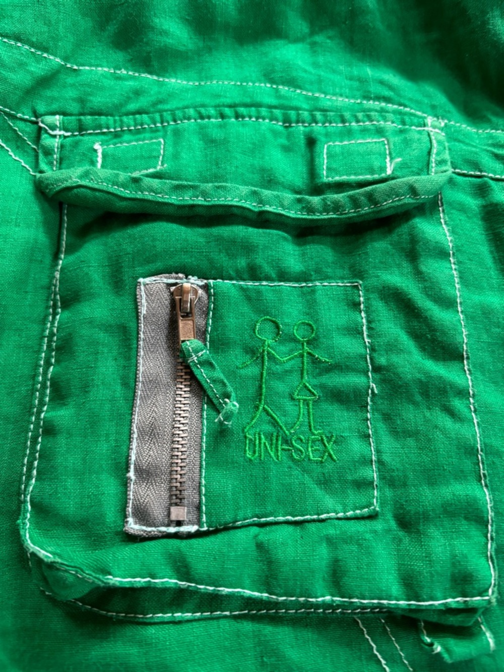 Linen Kelly Green Cargo Skirt